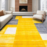 Ultra Soft Area Rug, Non Slip, Stain Resistant, Washable Area Rugs for Living Room, Bedroom, Lively Soft Colorblock Pattern(Yellow)