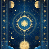 Ultra Soft Area Rug, Non Slip, Stain Resistant, Washable Area Rugs for Living Room, Bedroom, Radiant Celestial Inspired Artwork(Blue)