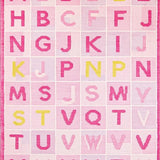 Ultra Soft Area Rug, Non Slip, Stain Resistant, Washable Area Rugs for Living Room, Bedroom, Whimsical Pastel Alphabet Artwork(Pink)