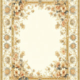 Ultra Soft Area Rug, Non Slip, Stain Resistant, Washable Area Rugs for Living Room, Bedroom, Chic Floral Design Area with Intricate Paisley(Beige)