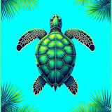 Fresh Tropical Vibes Floor Covering(Blue)