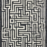 Ultra Soft Area Rug, Non Slip, Stain Resistant, Washable Area Rugs for Living Room, Bedroom, Monochromatic Maze: Modern Black And White Striped Rug(Black)