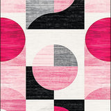 Trendy Wavy Modern Motif Fusion(Pink)
