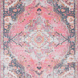 Ultra Soft Area Rug, Non Slip, Stain Resistant, Washable Area Rugs for Living Room, Bedroom, Vibrant Ogee Patterned Delight(Pink)