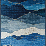 Ultra Soft Area Rug, Non Slip, Stain Resistant, Washable Area Rugs for Living Room, Bedroom, Art Deco Inspired Abstract Marble(Blue)