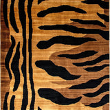 Ultra Soft Area Rug, Non Slip, Stain Resistant, Washable Area Rugs for Living Room, Bedroom, Bold Earthy Tiger Print(Brown)