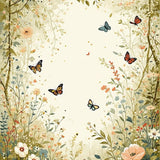 Ultra Soft Area Rug, Non Slip, Stain Resistant, Washable Area Rugs for Living Room, Bedroom, Cozy Pastel Floral Insect Theme(Beige)