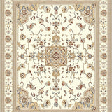 Ultra Soft Area Rug, Non Slip, Stain Resistant, Washable Area Rugs for Living Room, Bedroom, Classic Featuring Intricate Medallion Motifs(Ivory)