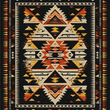 Ultra Soft Area Rug, Non Slip, Stain Resistant, Washable Area Rugs for Living Room, Bedroom, Boho Luxe Aztec Geometry(Black)