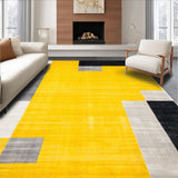 Ultra Soft Area Rug, Non Slip, Stain Resistant, Washable Area Rugs for Living Room, Bedroom, Vibrant Geometric Box Motif(Yellow)