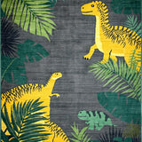 Ultra Soft Area Rug, Non Slip, Stain Resistant, Washable Area Rugs for Living Room, Bedroom, Vibrant Prehistoric Animal Aesthetic(Gray)