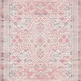 Ultra Soft Area Rug, Non Slip, Stain Resistant, Washable Area Rugs for Living Room, Bedroom, Rustic Textured Geometric Layout(Pink)