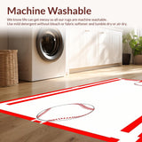 Ultra Soft Area Rug, Non Slip, Stain Resistant, Washable Area Rugs for Living Room, Bedroom, Vibrant Retro Athletic Pattern Design(White)