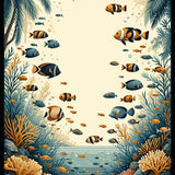 Ultra Soft Area Rug, Non Slip, Stain Resistant, Washable Area Rugs for Living Room, Bedroom, Tropical Fish Area with Unique Coastal Inspired Design for Versatile Decor(Blue)