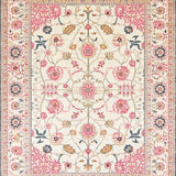 Ultra Soft Area Rug, Non Slip, Stain Resistant, Washable Area Rugs for Living Room, Bedroom, Contemporary Floral Whimsical Vibe(Ivory)