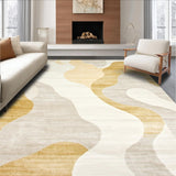 Ultra Soft Area Rug, Non Slip, Stain Resistant, Washable Area Rugs for Living Room, Bedroom, Beige Abstract Area Chic Design(Beige)