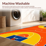 Ultra Soft Area Rug, Non Slip, Stain Resistant, Washable Area Rugs for Living Room, Bedroom, Energetic Sports-Themed Design(Orange)