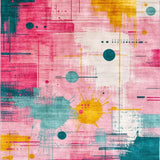 Ultra Soft Area Rug, Non Slip, Stain Resistant, Washable Area Rugs for Living Room, Bedroom, Dynamic Teal Pink Watercolor Fusion(Pink)