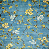 Ultra Soft Area Rug, Non Slip, Stain Resistant, Washable Area Rugs for Living Room, Bedroom, Elegant Yellow Trellis Pattern(Blue)