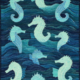 Ultra Soft Area Rug, Non Slip, Stain Resistant, Washable Area Rugs for Living Room, Bedroom, Elegant Coastal Seahorse Carpet with Blue Gradient and Symmetrical Wave Patterns(Blue)