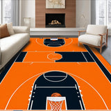 Ultra Soft Area Rug, Non Slip, Stain Resistant, Washable Area Rugs for Living Room, Bedroom, Lively Sports-Inspired Decorative Element(Orange)