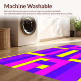 Ultra Soft Area Rug, Non Slip, Stain Resistant, Washable Area Rugs for Living Room, Bedroom, Dynamic 90s Inspired Color Block(Purple)