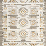 Ultra Soft Area Rug, Non Slip, Stain Resistant, Washable Area Rugs for Living Room, Bedroom, Elegant Ivory Geometric Arrangement(Beige)