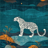 Ultra Soft Area Rug, Non Slip, Stain Resistant, Washable Area Rugs for Living Room, Bedroom, Chic Modern Animal Graphic Style(Blue)