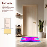 Ultra Soft Area Rug, Non Slip, Stain Resistant, Washable Area Rugs for Living Room, Bedroom, Tie-Dyed Hot Pink Rainbow Kids Playroom Rug(Orange)