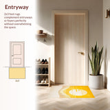 Ultra Soft Area Rug, Non Slip, Stain Resistant, Washable Area Rugs for Living Room, Bedroom, Contemporary Warm Toned Abstract(Yellow)