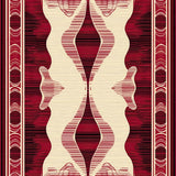 Vintage Faded Wavy Motif(Red)
