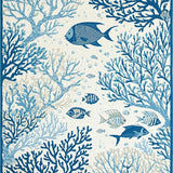 Ultra Soft Area Rug, Non Slip, Stain Resistant, Washable Area Rugs for Living Room, Bedroom, Serene Light Blue Nautical Print(Blue)