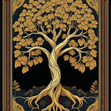 Ultra Soft Area Rug, Non Slip, Stain Resistant, Washable Area Rugs for Living Room, Bedroom, Minimalist Viking Symbolism Display(Gold)