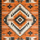 Ultra Soft Area Rug, Non Slip, Stain Resistant, Washable Area Rugs for Living Room, Bedroom, Tribal Warm Earthy Aesthetic(Orange)