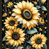 Ultra Soft Area Rug, Non Slip, Stain Resistant, Washable Area Rugs for Living Room, Bedroom, Vibrant Oversized Sunflower Motif(Gold)