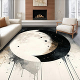 Lunar Eclipse Area Taupe & Cream Moon Phase Witchy Accent(Gray)