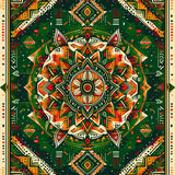 Ultra Soft Area Rug, Non Slip, Stain Resistant, Washable Area Rugs for Living Room, Bedroom, Ornate Medallion Bedroom Rug for Pet Owners(Green)