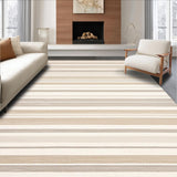 Ultra Soft Area Rug, Non Slip, Stain Resistant, Washable Area Rugs for Living Room, Bedroom, Contemporary Striped Area in Neutral Shades(Beige)