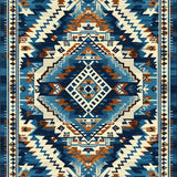 Contemporary Textured Blue Motif(Blue)