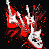 Artistic Guitar Graphic Presentation(Red)