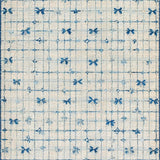 Coquette Aesthetic Blue Bows & Scallops Cute Room Decor(Beige)