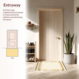 Ultra Soft Area Rug, Non Slip, Stain Resistant, Washable Area Rugs for Living Room, Bedroom, Neutral Hued Doorway Abstract Patterned Entry(Beige)