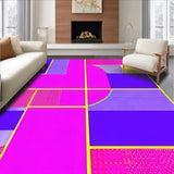 Ultra Soft Area Rug, Non Slip, Stain Resistant, Washable Area Rugs for Living Room, Bedroom, Funky Eighties Inspired Watercolor(Pink)