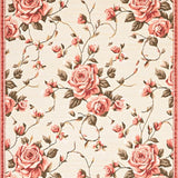 Ultra Soft Area Rug, Non Slip, Stain Resistant, Washable Area Rugs for Living Room, Bedroom, Rustic Earthy Rose Pattern(Beige)