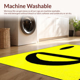 Ultra Soft Area Rug, Non Slip, Stain Resistant, Washable Area Rugs for Living Room, Bedroom, Funky Psychedelic Cheerful Motif(Yellow)