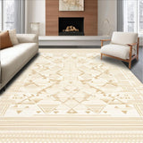 Ultra Soft Area Rug, Non Slip, Stain Resistant, Washable Area Rugs for Living Room, Bedroom, Elegant Beige Runner Geometric Area(Beige)