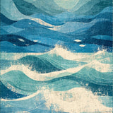 Ultra Soft Area Rug, Non Slip, Stain Resistant, Washable Area Rugs for Living Room, Bedroom, Tropical Surfboard Art Rug with Whimsical Mermaid and Fish Inspired Patterns(Blue)