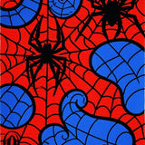 Cartoon Spider Burst Area Rug with Energetic Red Blue Comic Graphics(Red)
