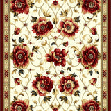 Ultra Soft Area Rug, Non Slip, Stain Resistant, Washable Area Rugs for Living Room, Bedroom, Elegant Floral Runner(White)