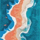 Ultra Soft Area Rug, Non Slip, Stain Resistant, Washable Area Rugs for Living Room, Bedroom, Nautical Beach Themed Living Room Area Carpet(Orange)